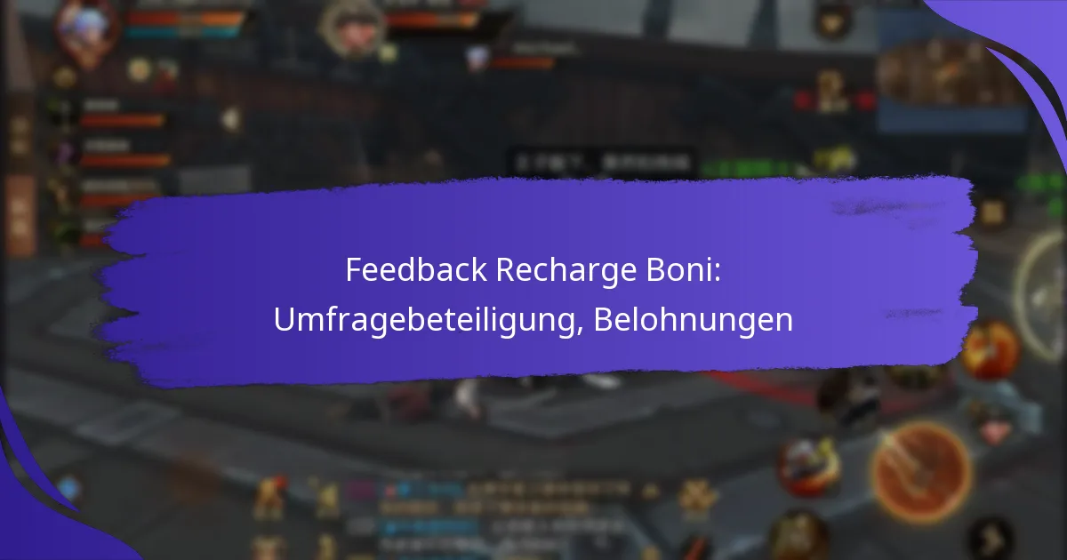 Feedback Recharge Boni: Umfragebeteiligung, Belohnungen