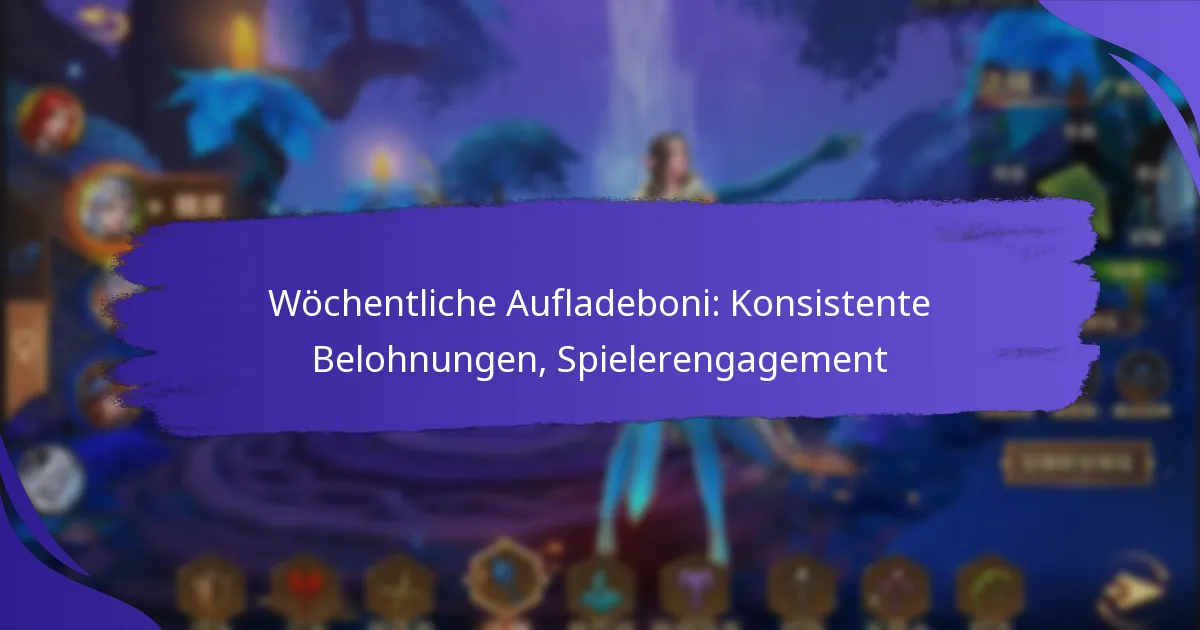 Wöchentliche Aufladeboni: Konsistente Belohnungen, Spielerengagement